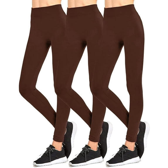 Women & Plus Seamless Fleece Lined Fleece One Size Winter Leggings - Plus Size (XL-2XL)