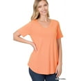 thumbnail image 1 of Women & Plus Short Sleeve V Neck Round Hem Relaxed Fit Casual Tee Shirt Top, 1 of 5