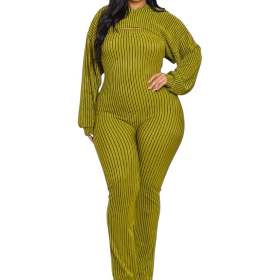 Women Plus Size 2 Piece Shrug Bodycon Jumpsuit
