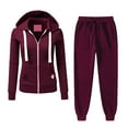 thumbnail image 1 of Women Plus Size 2 Piece Tracksuit Long Sleeved Casual Hooded Sports Set Daily Hoodie Set, 1 of 5