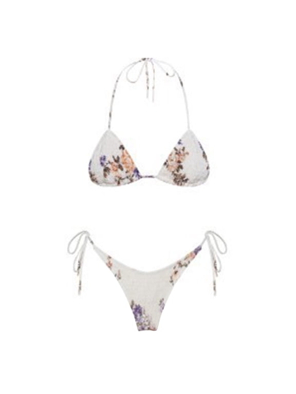 Women Plus Size Bikini Set - Two Piece Triangle Swimsuits String Bathing Suit 2026 Tie Swimwear M M