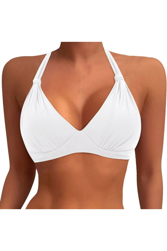 Women Plus Size Bikini Top Full Coverage Push Up Nylon Spandex Pool Party