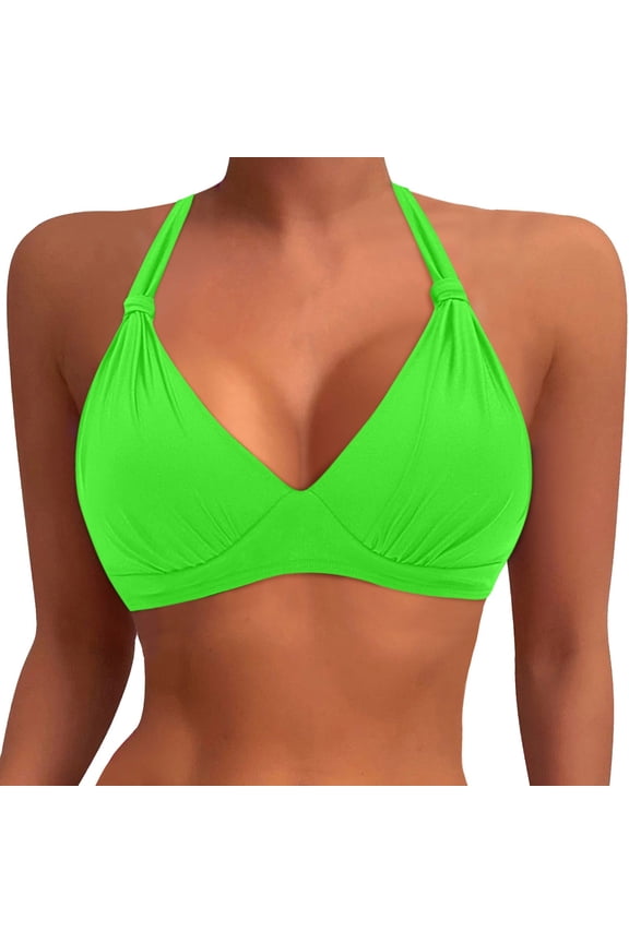 Women Plus Size Bikini Top Full Coverage Push Up Nylon Spandex Pool Party