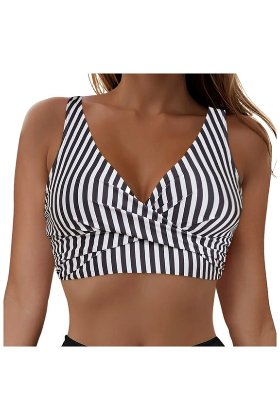 Women Plus Size Bikini Top - Twist Front Swimsuit Top Push Up Full Coverage Bathing Suit 2025 Swim Bra for Large Bust