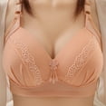 thumbnail image 1 of Women Plus Size Bra Without Underwire Everyday Lightly Lace Supportive Full Coverage Bralette Soft Comfy Lift Shaper Brasier, Orange, 48, 1 of 6