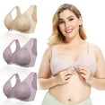 thumbnail image 1 of Women Plus Size Bra Women Seamless Bra Wire-Free Front Zipper with Pads Comfortable Breathable Bra 2pcs/3pcs, 1 of 8