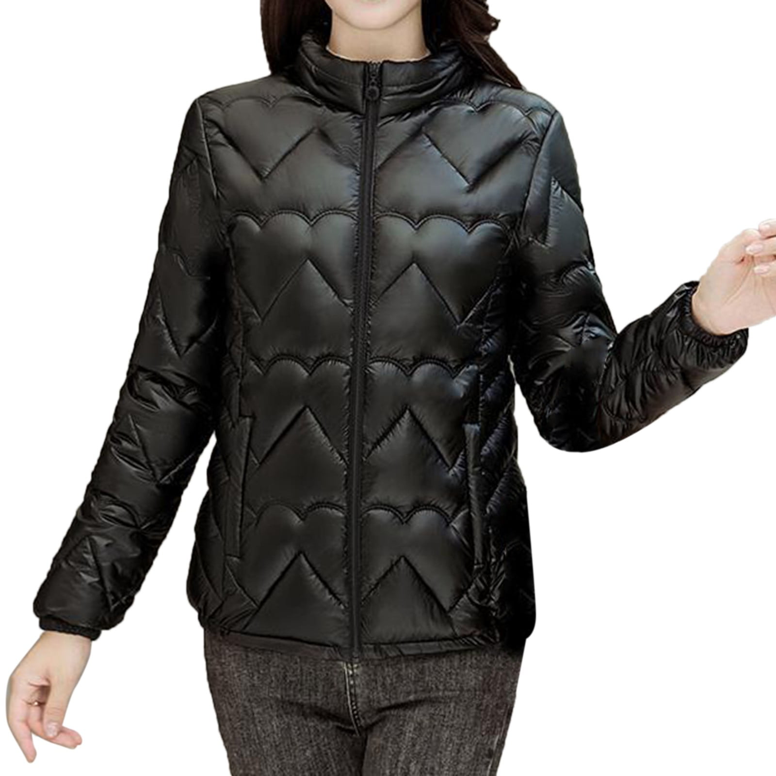 Women Plus Size Bright Waterproof Lightweight Warm Jacket Windproof