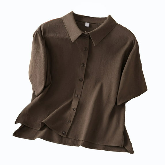 Women Plus Size Button Down Shirts Long Roll Up Sleeve V Neck Collared Casual Blouses Oversized Shirt Tops