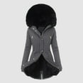 thumbnail image 1 of Women Plus Size Daily Winter Coat Lapel Collar Long Sleeve Jacket Vintage Thicken Coat Jacket Warm Hooded Thick Padded Outerwear Mom Jackets Women Fashion plus Size Women Insulated Jacket Women Long, 1 of 6