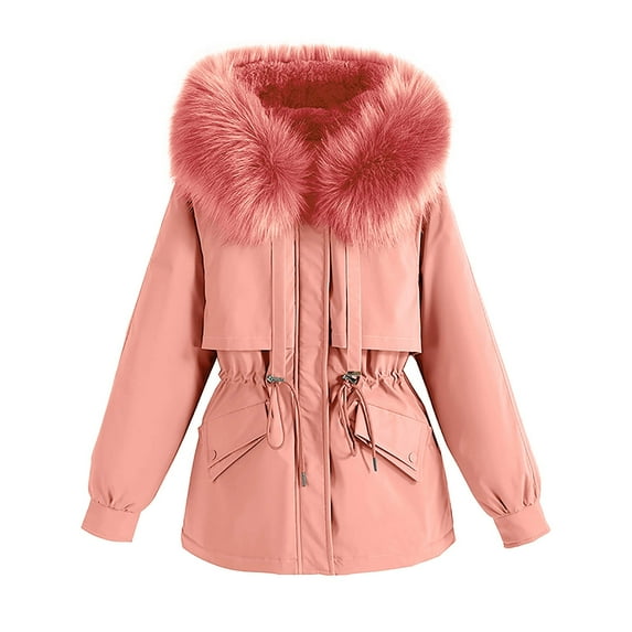 Women Plus Size Daily Winter Coat Lapel Collar Long Sleeve Jacket Vintage Thicken Coat Jacket Warm Hooded Thick Padded Outerwear plus Size Jackets And Coats Womens plus Size Sweaters Tan Overcoat