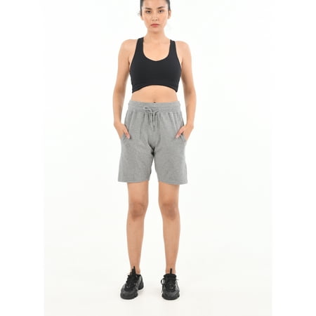 Women Plus Size Drawstring Elastic Waist Super Soft Cotton Spandex Euro Design Casual Sports Bermuda Shorts
