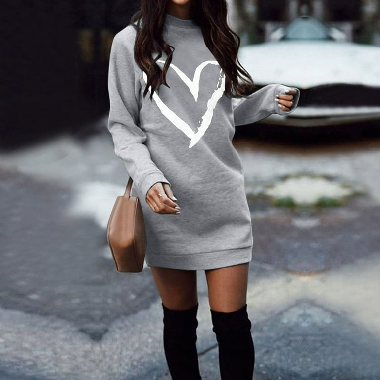 Women Plus Size Dress Christmas Autumn And Winter Round Neck Long