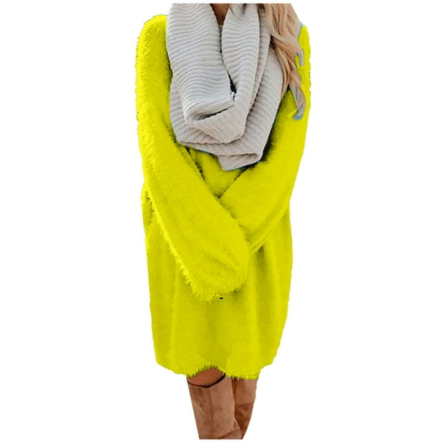 Women Plus Size Dresses Clearance Winter Sweater Knit Turtleneck Warm