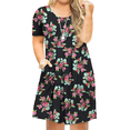thumbnail image 1 of Women Plus Size Dresses Short Sleeve with Pockets Female Knee Length l-4xl, 1 of 6