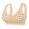thumbnail image 1 of Women Plus Size Front Closure Bra U-Back Wireless Breathable Wide Strap Everyday Bra, 1 of 7