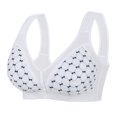 thumbnail image 1 of Women Plus Size Front Closure Bra U-Back Wireless Breathable Wide Strap Everyday Bra, 1 of 8