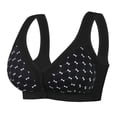 thumbnail image 1 of Women Plus Size Front Closure Bra U-Back Wireless Breathable Wide Strap Everyday Bra, 1 of 8
