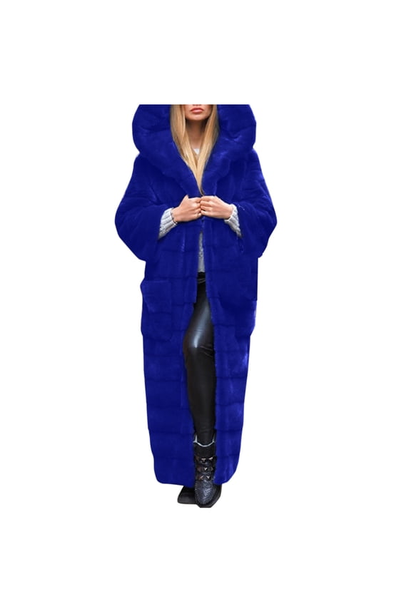 Women Plus Size -' Gilet Long Sleeve Waistcoat Body Warmer Furry Jacket Coat Hooded Outerwear