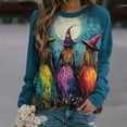 thumbnail image 1 of Xdegoge Women Plus Size Halloween Shirts Witch Graphic Tees Print Long Sleeve Sweatshirt Crew Neck Vintage T-Shirts 2025 Fall Season Festival Pullover Tops Family Funny Gifts, 1 of 5