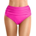 thumbnail image 1 of Women Plus Size High Waist Bikini Bottoms - Swim Briefs, Beach Shorts, Ruched Bottom, High Cut, Full Coverage, Suitable for Water & Sports, S - XXL Sizes, 1 of 5
