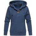 thumbnail image 1 of Women Plus Size Hoodies Clearance Ladies Solid Hooded Button Sweatshirt Pullover Tops Shirt, 1 of 2