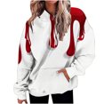 thumbnail image 1 of Women Plus Size Hoodies Loose Tie-Dye Printing Hooded V-neck Pocket Long Sleeve Sweatshir, 1 of 7