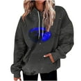 thumbnail image 1 of Women Plus Size Hoodies Loose Tie-Dye Printing Hooded V-neck Pocket Long Sleeve Sweatshir, 1 of 7