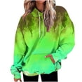thumbnail image 1 of Women Plus Size Hoodies Loose Tie-Dye Printing Hooded V-neck Pocket Long Sleeve Sweatshir, 1 of 7
