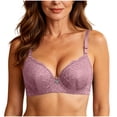 thumbnail image 1 of Women Plus Size Lace Bras Deep V Underwire Push up Breathable Bras Comfy Casual Fashion Tops, 1 of 6