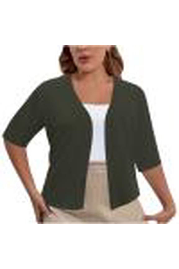 Women Plus Size Lightweight Cardigan Summer Kimono Ruffle Short Sleeve Open Front Casual Tops Beach Cover Up 2025