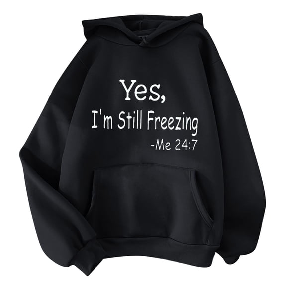 Women Tunic Tops Winter Loose Fit Hooded Long Sleeve Kimono Cold Shoulder Hoody Graphic Leisure Cotton Hoodies Sweatshirts(Black,M)