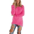 thumbnail image 1 of Women Plus Size Long Sleeve Sweater Fluffy Tops Crewneck Lounge Shirts Pullover Tunic, 1 of 3
