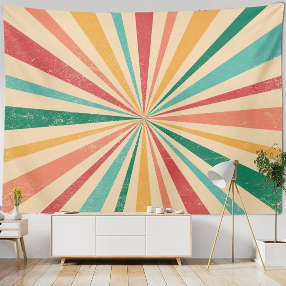 Sun Tapestry Rainbow Sunrise Sunset Minimal Geometric Home Decor, Decor Abstract Bedroom Minimalist Horizontal Tapestries