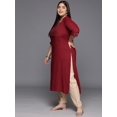 thumbnail image 1 of Women Plus Size Maroon Sequinned Yoke Design Kurta, 1 of 6