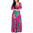 thumbnail image 1 of Women Plus Size Maxi Dress for Women Casual Summer Sundress V-Neck 3/4 Sleeve, 1 of 4