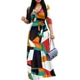 thumbnail image 1 of Women Plus Size Maxi Dress for Women Casual Summer Sundress V-Neck 3/4 Sleeve, 1 of 3
