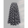 thumbnail image 1 of Women Plus Size Plaid Print Long Skirt, Elastic Waist Full Swing Maxi Skirt, Elegant Casual Skirt for Daily and Special Occasions, 1 of 6