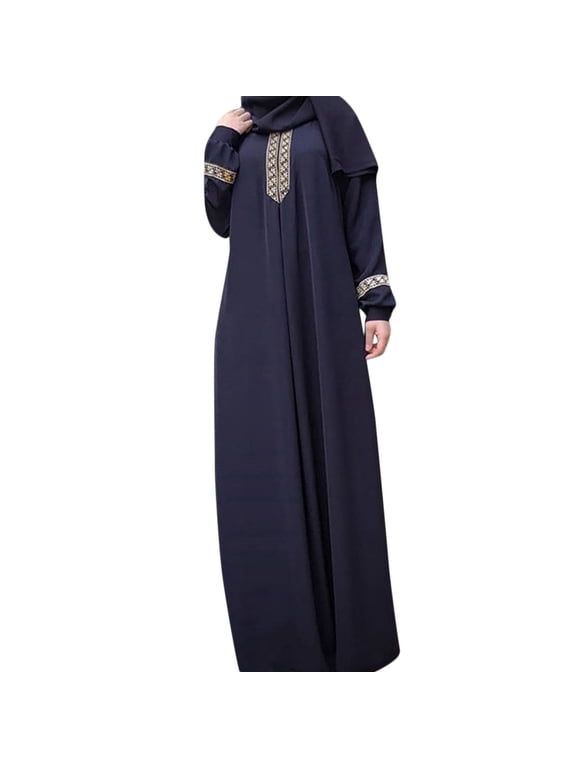 Women Plus Size Print Women Long Dress Abaya Jilbab Maxi Hijab Burka Dress Casual Kaftan Long Tops for Women Dress