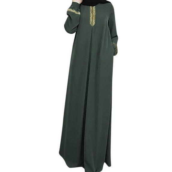 Women Plus Size Print Women Long Sleeve Dress Abaya Jilbab Maxi Burka Hijab for Women Dress Casual Kaftan Long Burkas for Women Dress