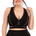 thumbnail image 1 of Women Plus Size Racerback Sports Bra V Neck Vest Crop Yoga Activewear, 1 of 6
