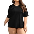 thumbnail image 1 of Women Plus Size Rash Guard Short Sleeve Rashguard UPF 50+ Swimming Shirt, 1 of 6