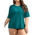 thumbnail image 1 of Women Plus Size Rash Guard Short Sleeve Rashguard UPF 50+ Swimming Shirt, 1 of 6