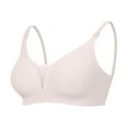 thumbnail image 1 of Women Plus Size Sexy Deep V Bra Smooth Seamless Thin Wireless Push-Up Bra For Big Chests Makes Breasts Look more Sexy(Light Pink #3,XX-Large), 1 of 4