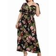 thumbnail image 1 of Women Plus Size Short Sleeve Dress Loose Summer Casual A-Line Flowy Midi Dresses Black XXXL, 1 of 8