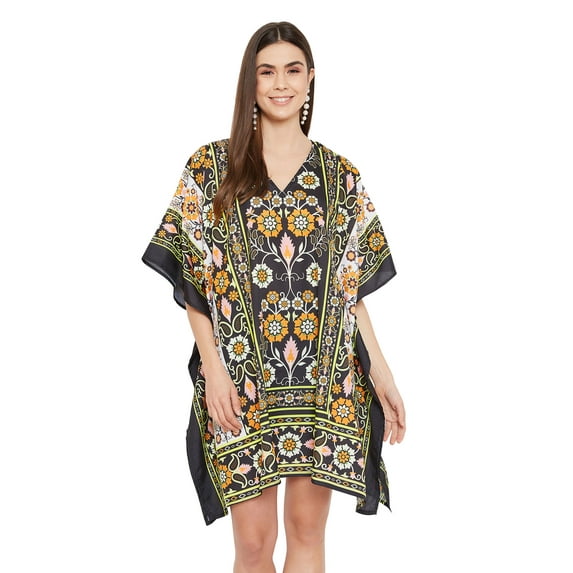 Women Plus Size Short Tunic Dress for Women Casual Polyester Short Caftan Dress Ladies Kimono Beach Cover-Ups Kaftan Online By Oussum