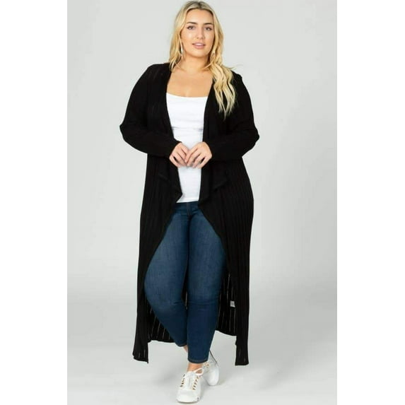 Women Plus Size Solid Color Knotted Back Cardigan