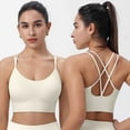 thumbnail image 1 of Women Plus Size Sports Bra with Thin Straps Crisscrossed at The Back, Women Solid Color Back Sports Bra Fitness Clothes Running Drying Yoga Underwear, Size S-2XL, 1 of 5