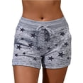 thumbnail image 1 of Women Plus Size Stripe Print Shorts Workout Sports Yoga Shorts Pants Stretchy Hot Active Shorts, 1 of 3