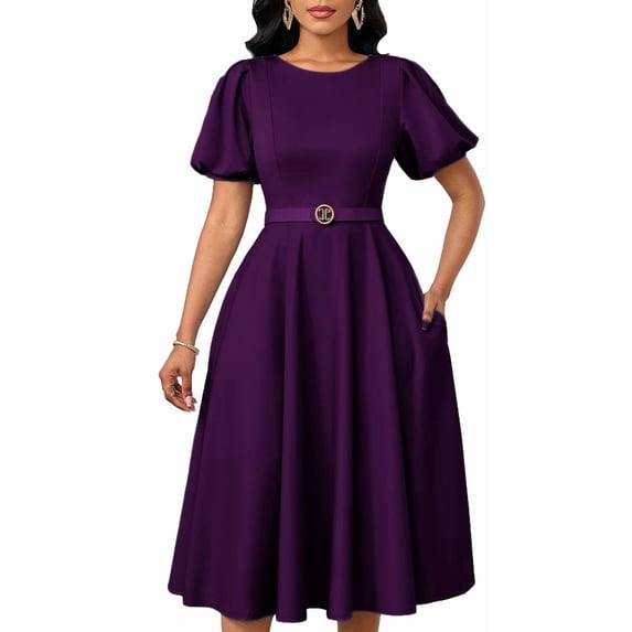 Women Plus Size Summer Boho Dress Casual A-Line Flowy Wedding Guest Midi Dresses