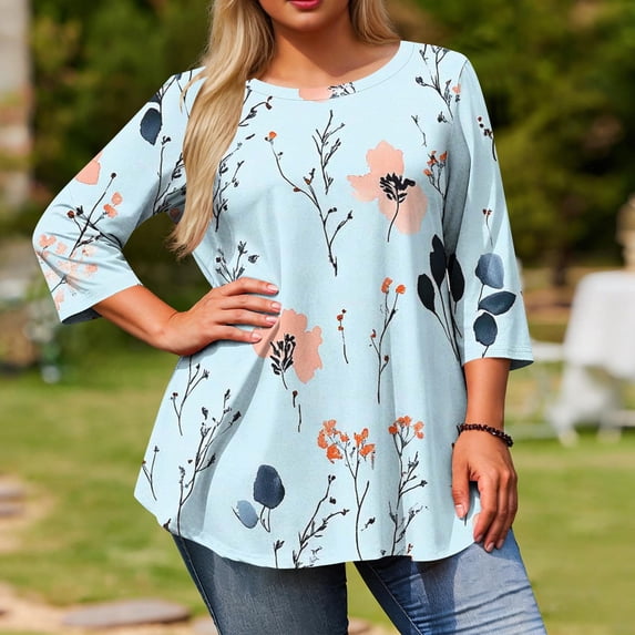 Women Plus Size T-Shirt Blouse Sawvnm Fashion Woman Casual Solid Blouse Round Neck Short Sleeve T-Shirt Summer Plus Size Tops for Women Green XXXXXL